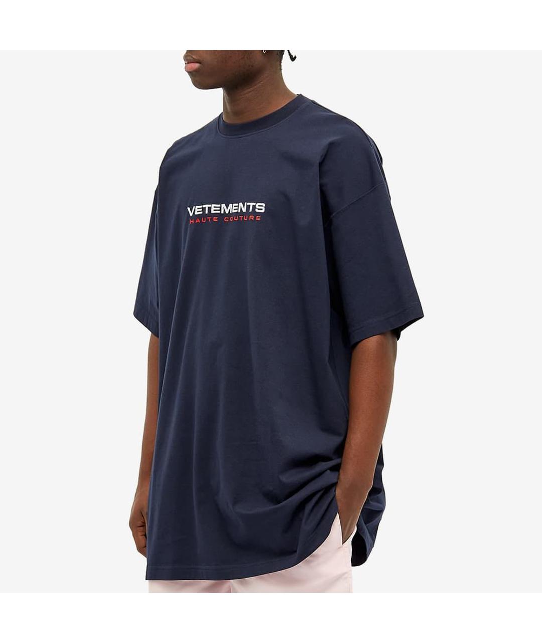VETEMENTS Темно-синяя футболка, фото 4