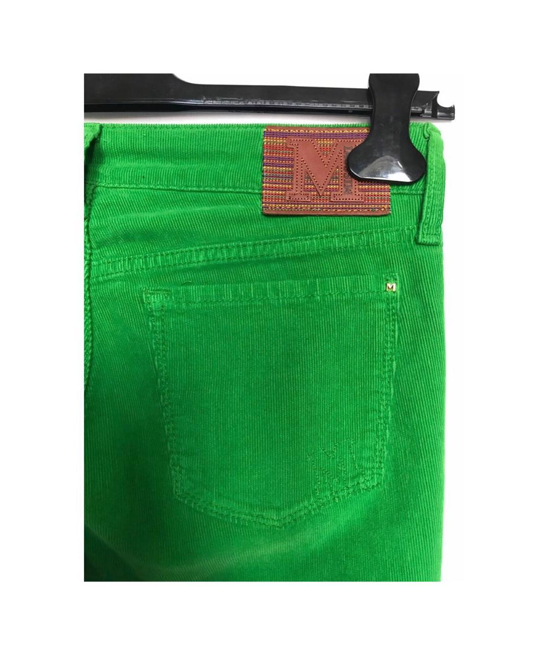 MISSONI HOME Зеленые хлопко-эластановые прямые брюки, фото 4