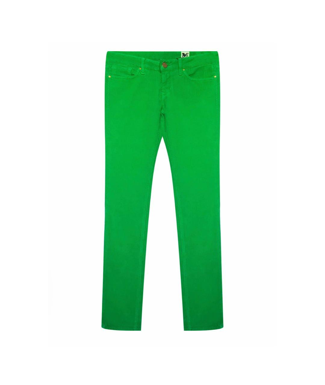 MISSONI HOME Зеленые хлопко-эластановые прямые брюки, фото 1