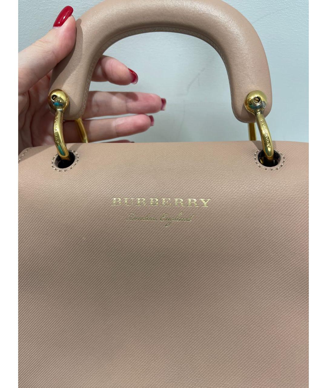 BURBERRY Бежевая кожаная сумка через плечо, фото 2