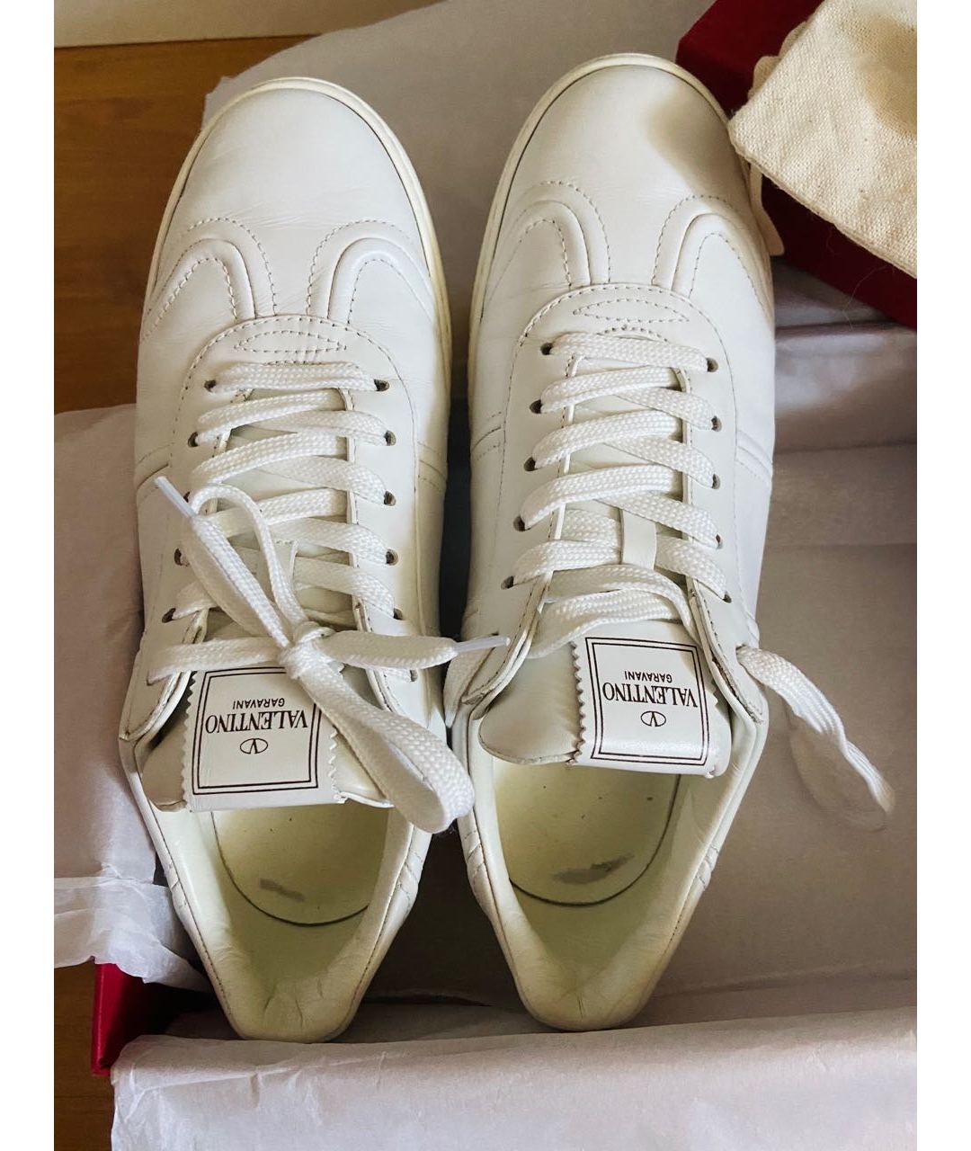 VALENTINO GARAVANI Белые кожаные кроссовки, фото 3