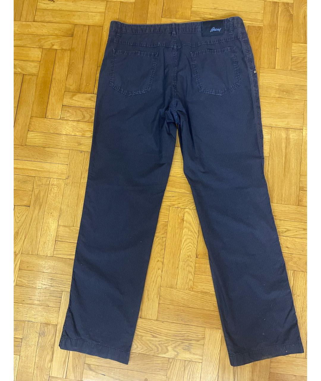 BRIONI Синие хлопковые повседневные брюки, фото 2