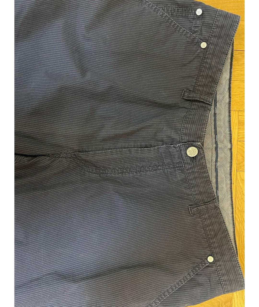 BRIONI Синие хлопковые повседневные брюки, фото 3