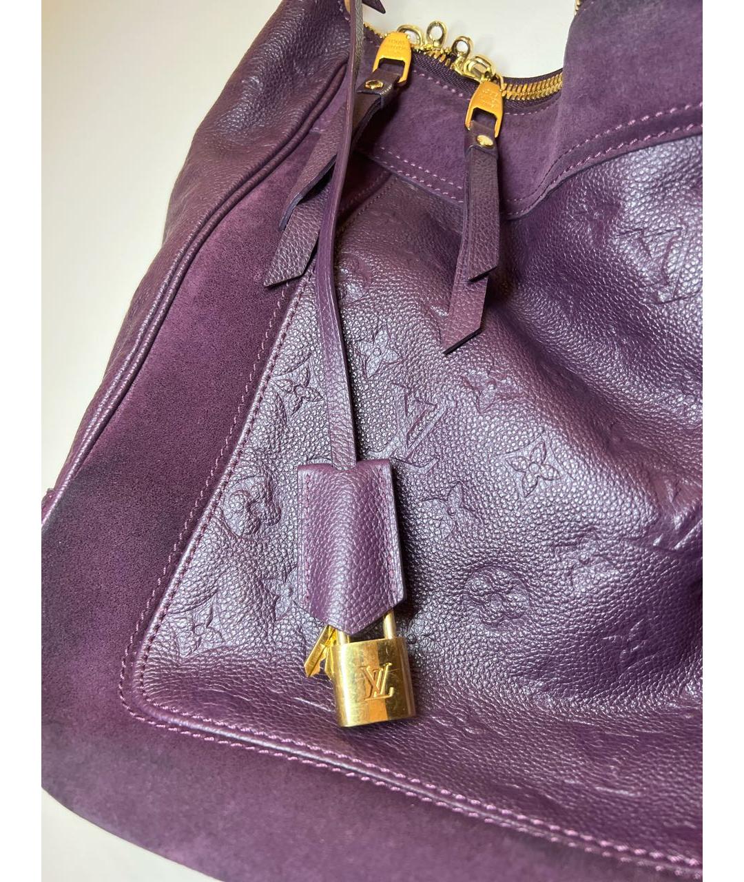 LOUIS VUITTON PRE-OWNED Фиолетовая кожаная сумка тоут, фото 5