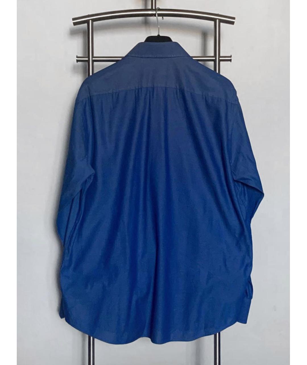 HUGO BOSS Синяя хлопковая классическая рубашка, фото 2