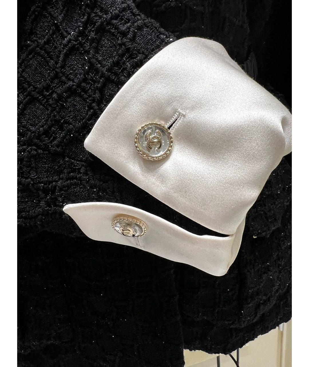 CHANEL PRE-OWNED Черный твидовый жакет/пиджак, фото 2