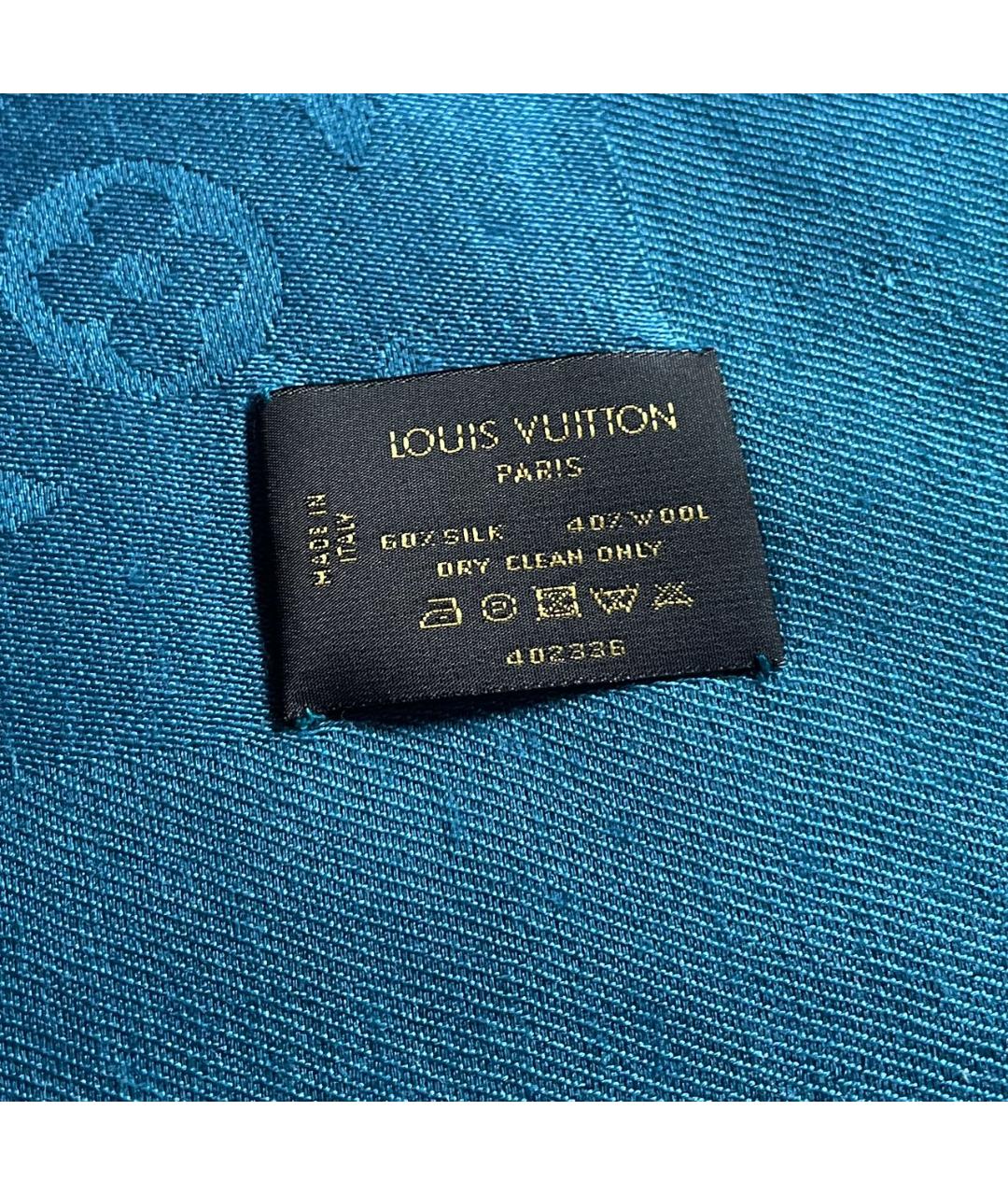LOUIS VUITTON PRE-OWNED Бирюзовый шерстяной платок, фото 3