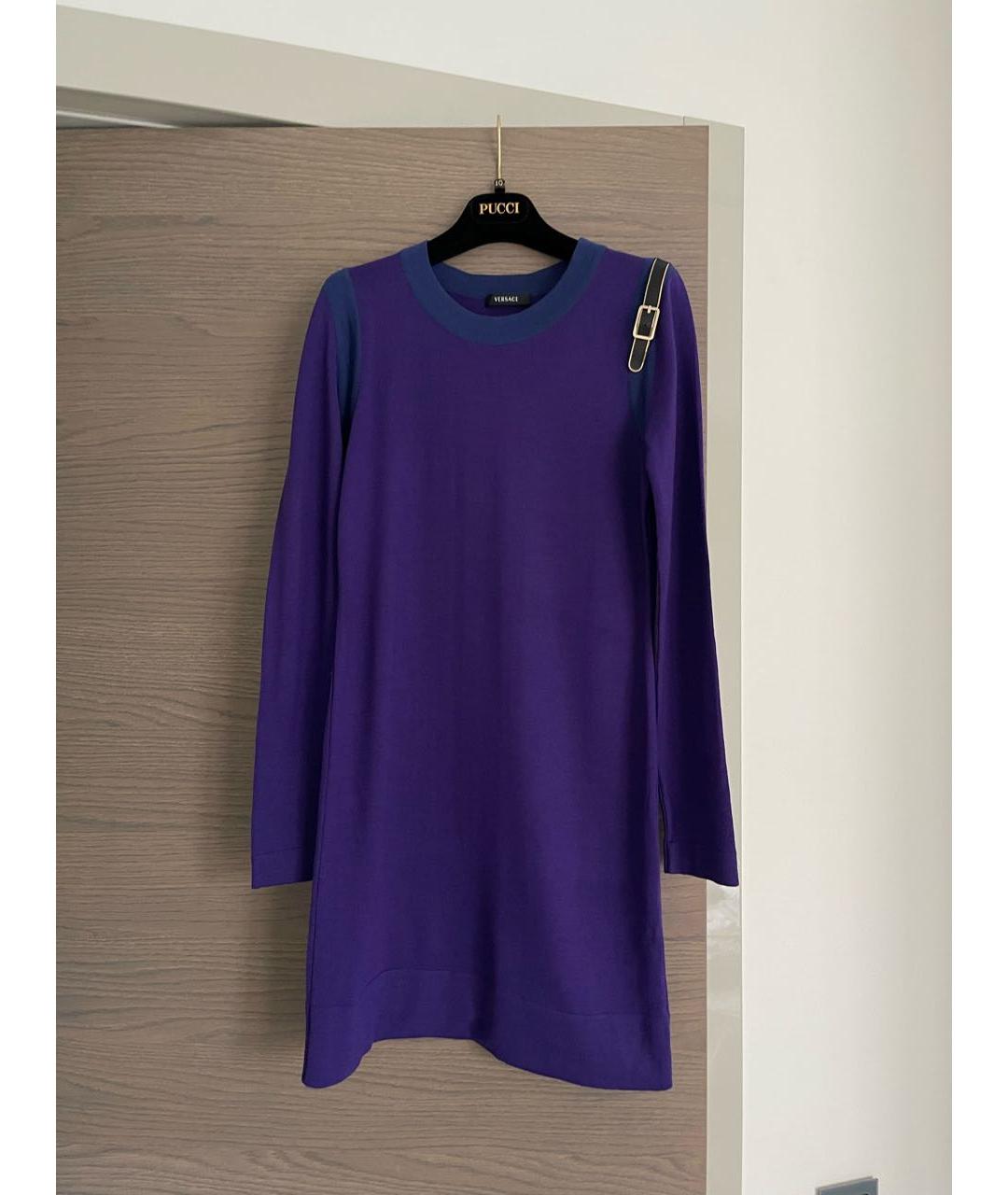 VERSACE Фиолетовый шерстяной джемпер / свитер, фото 2