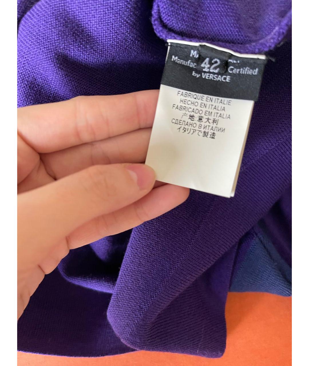 VERSACE Фиолетовый шерстяной джемпер / свитер, фото 5