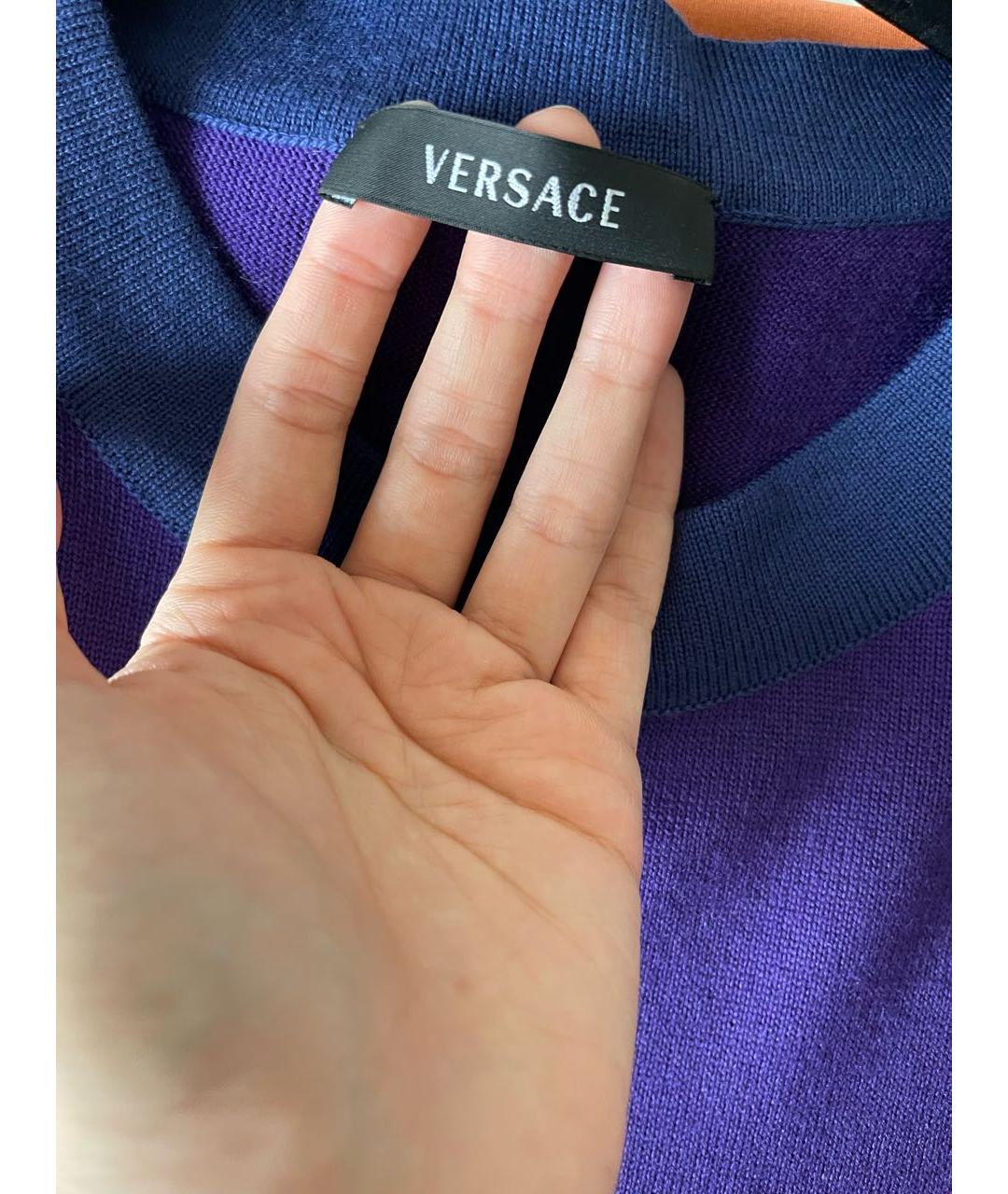 VERSACE Фиолетовый шерстяной джемпер / свитер, фото 6