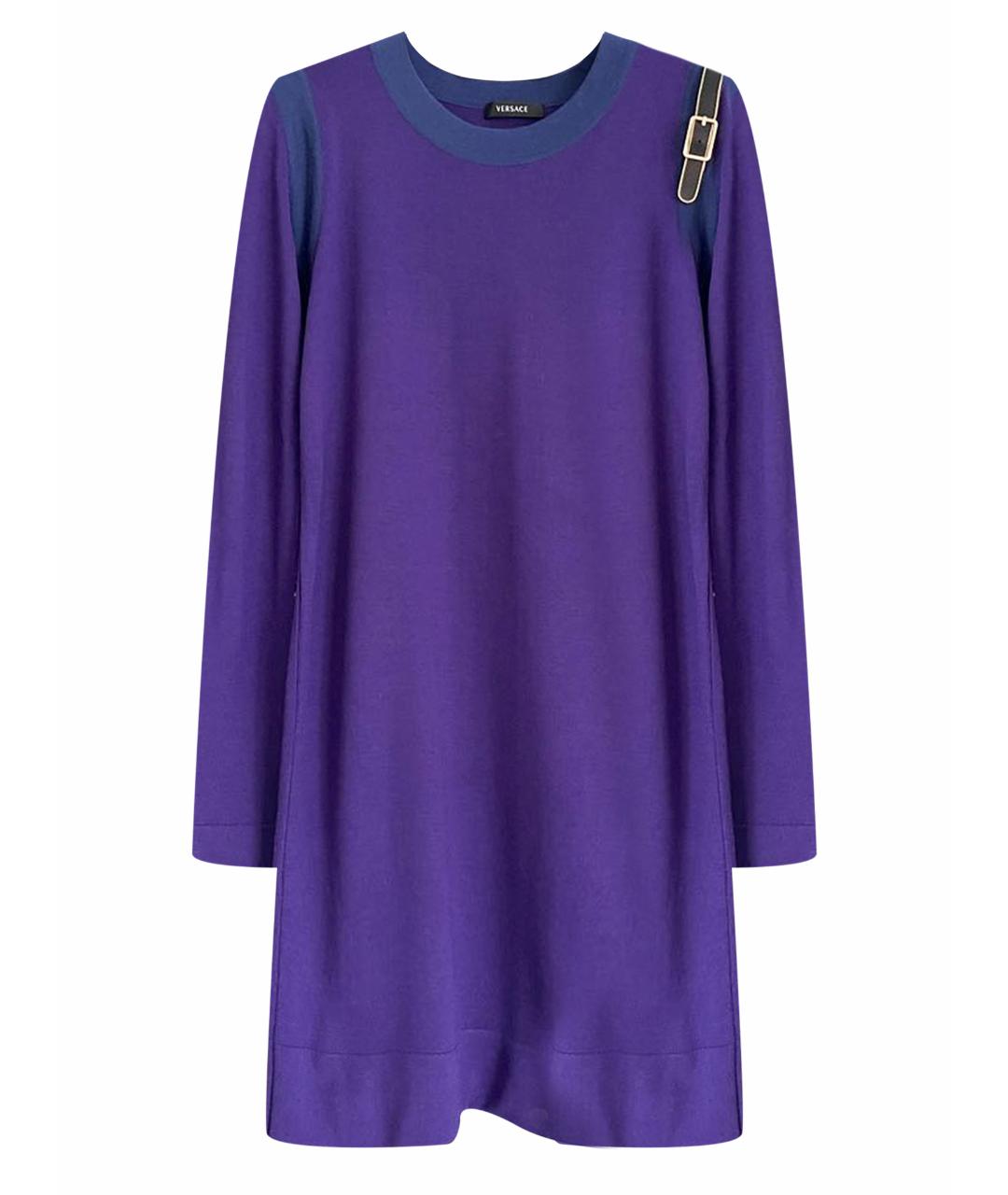 VERSACE Фиолетовый шерстяной джемпер / свитер, фото 1