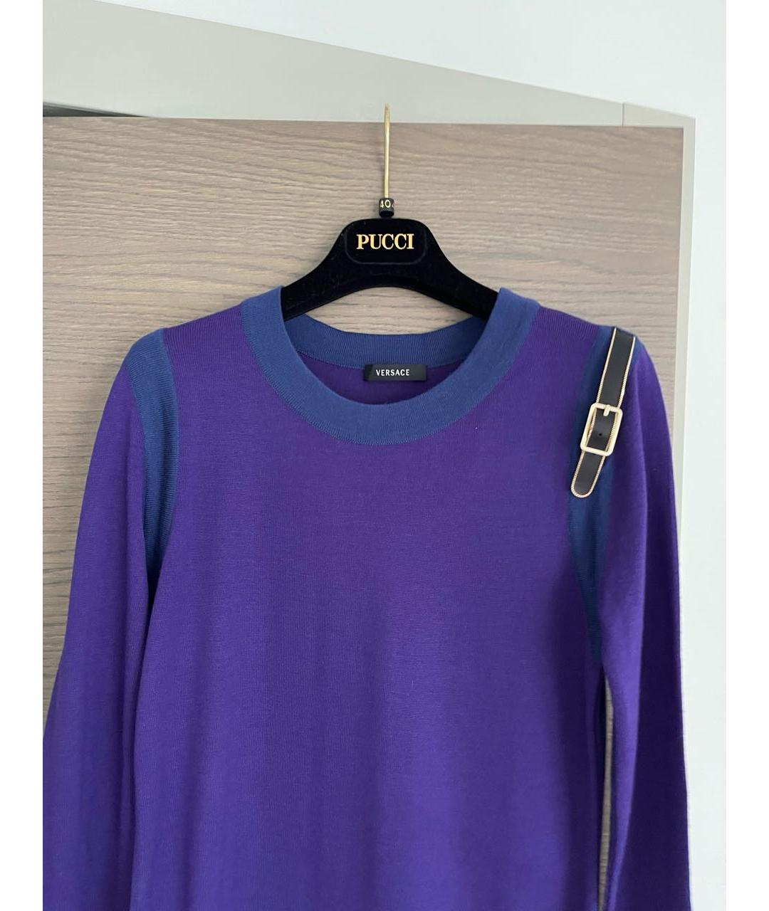 VERSACE Фиолетовый шерстяной джемпер / свитер, фото 3