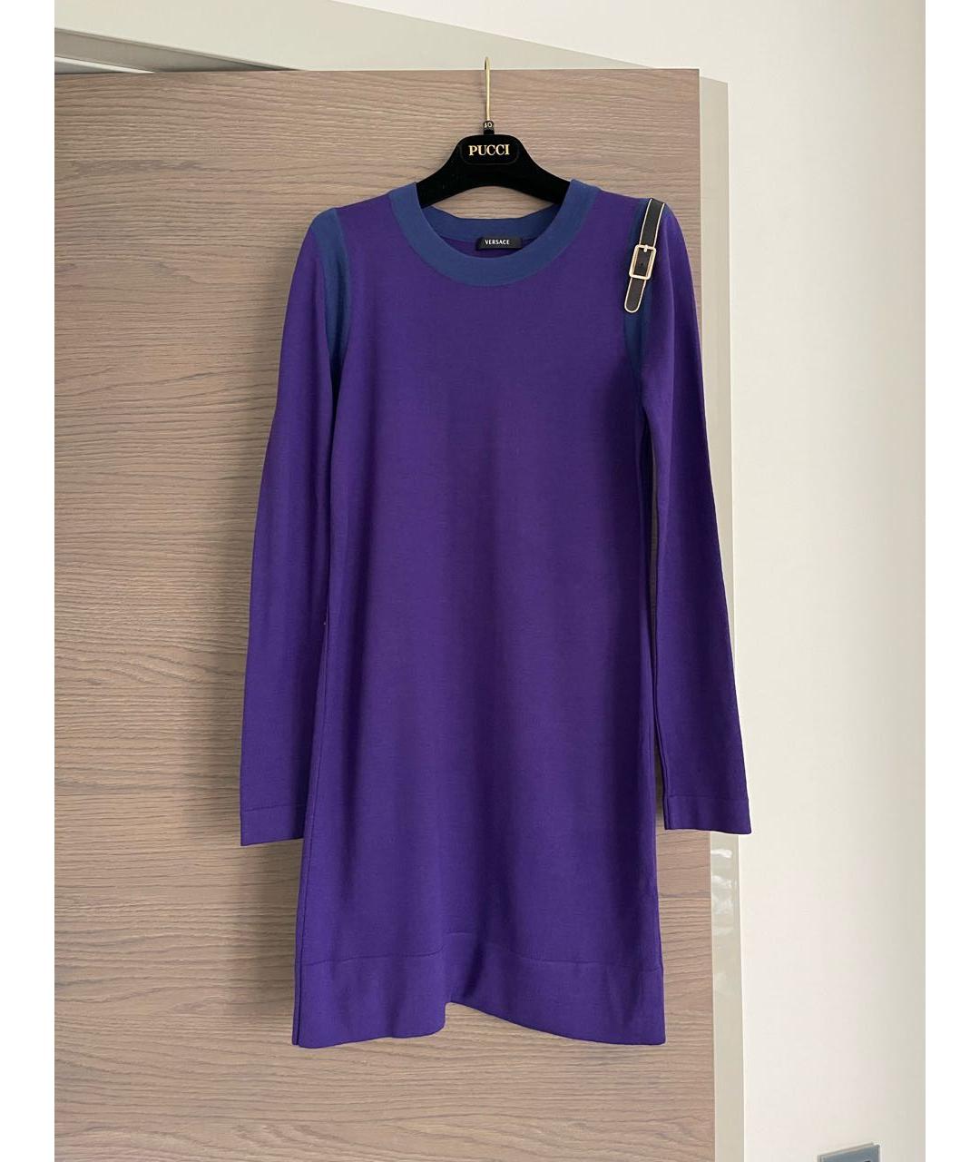 VERSACE Фиолетовый шерстяной джемпер / свитер, фото 9