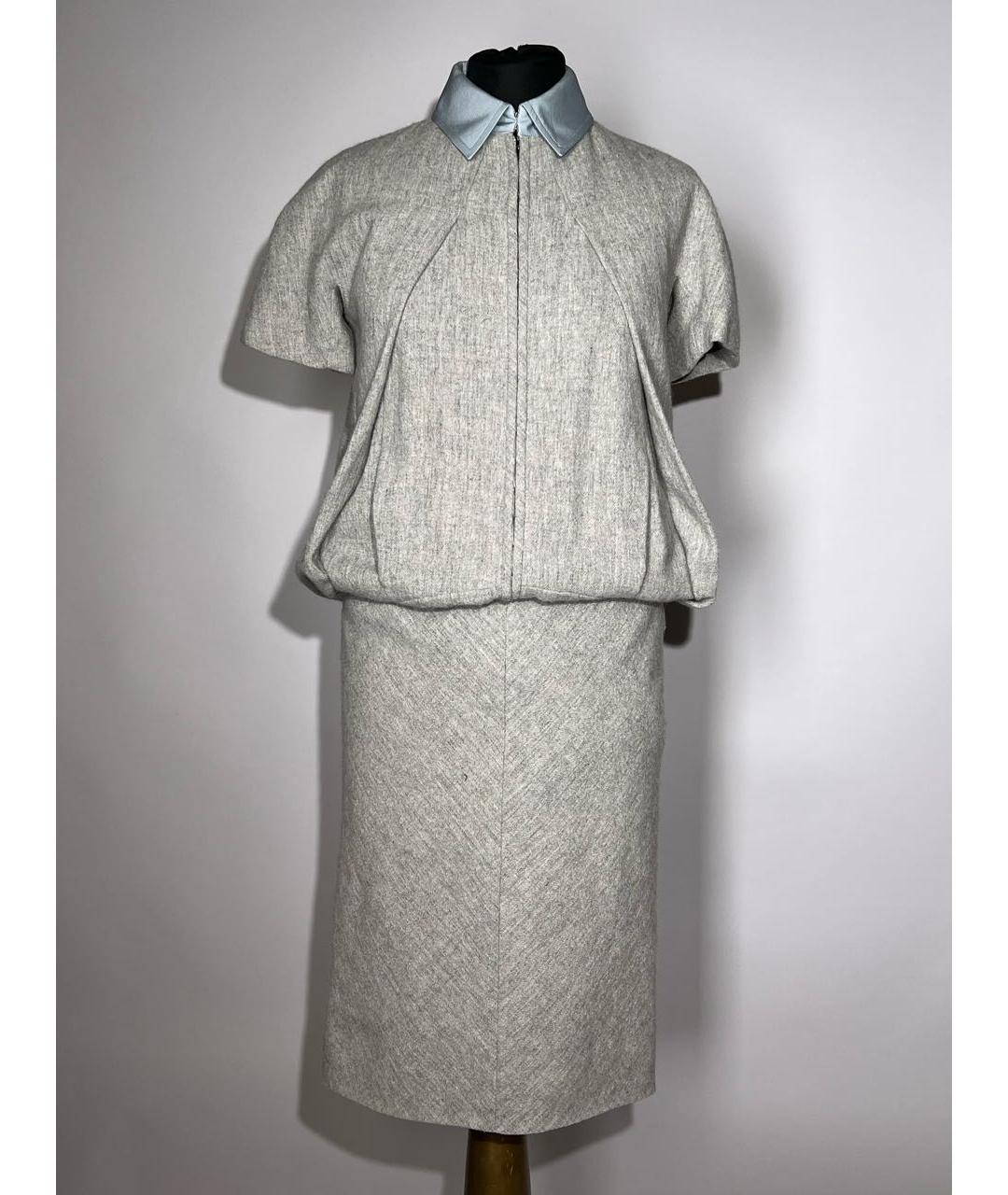 MARC JACOBS Серое шерстяное повседневное платье, фото 9