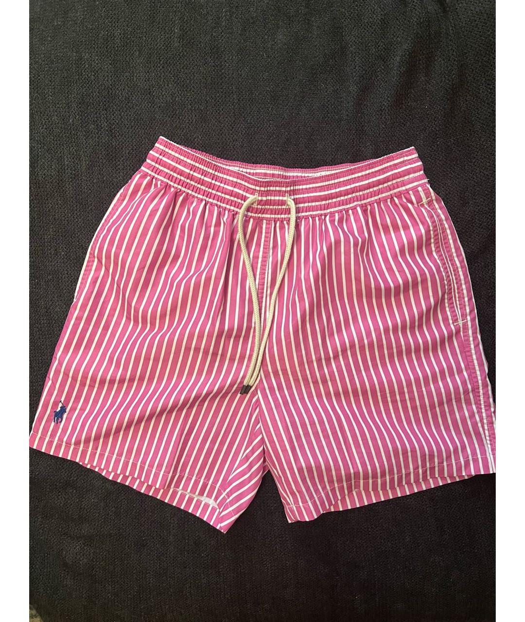 POLO RALPH LAUREN Розовые полиэстеровые шорты, фото 5