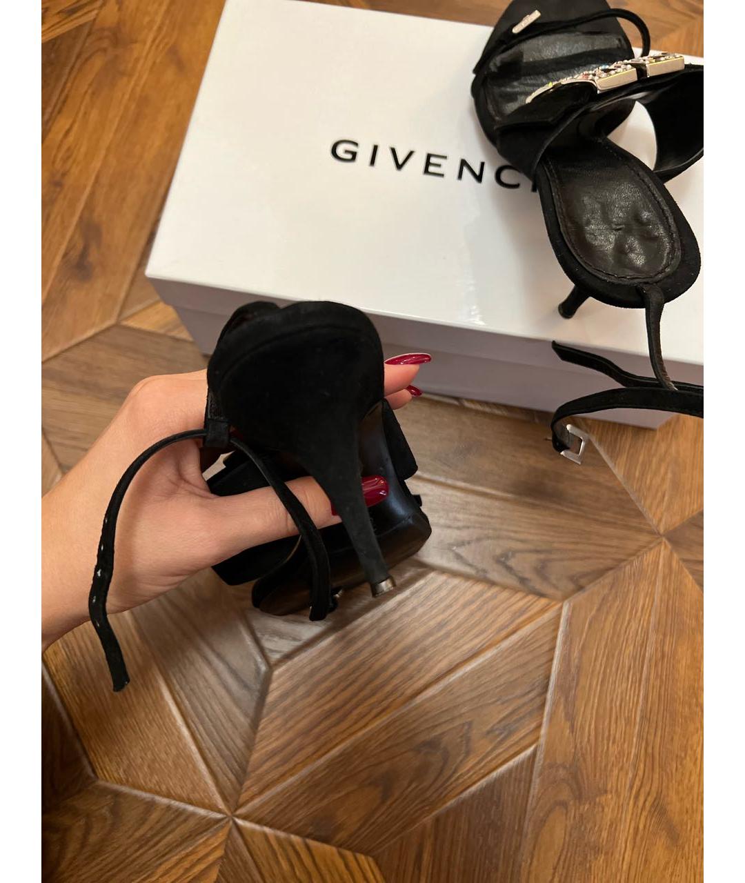 GIVENCHY Черные замшевые босоножки, фото 4