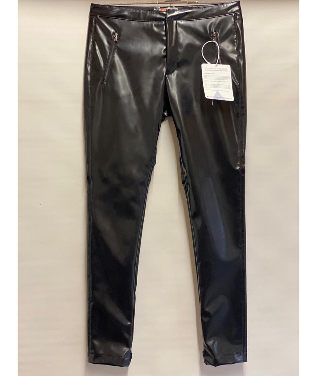 MSGM Черные полиэстеровые прямые брюки, фото 6