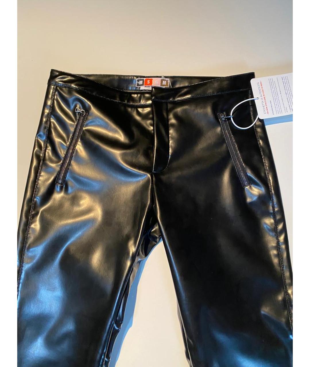 MSGM Черные полиэстеровые прямые брюки, фото 2