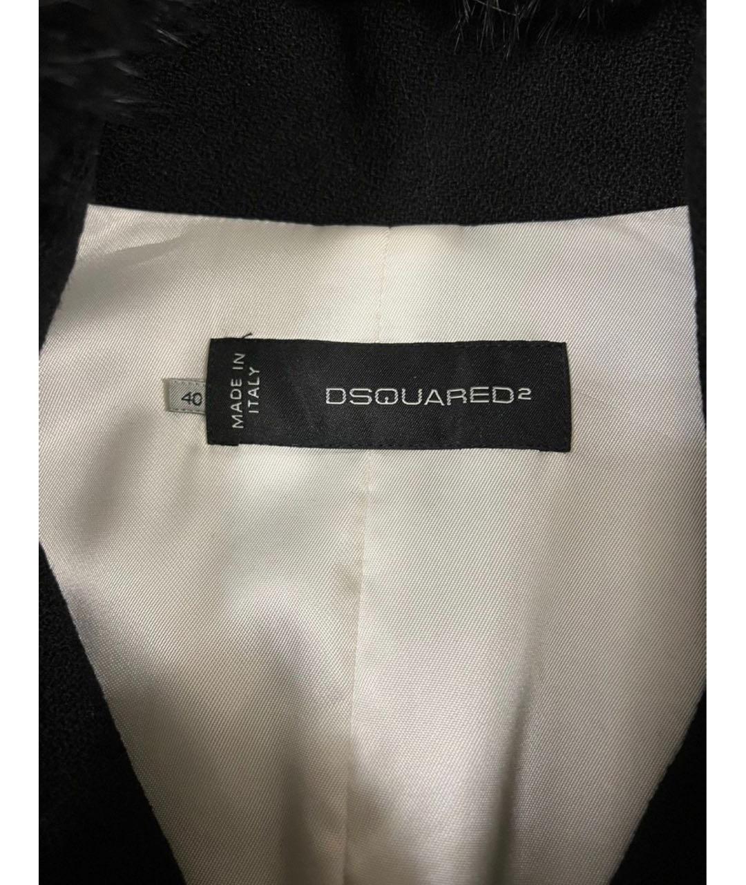 DSQUARED2 Черное шерстяное пальто, фото 3