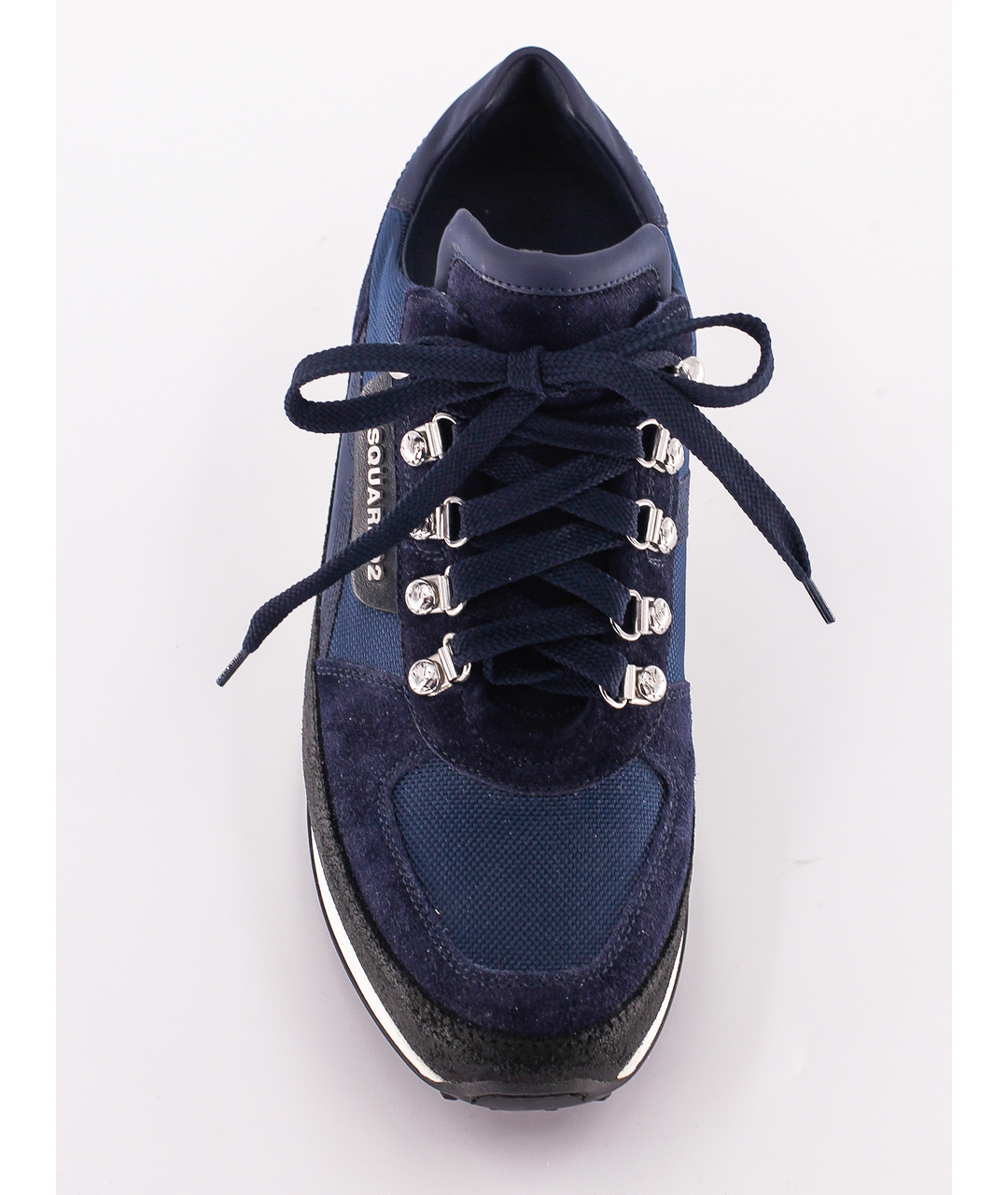 DSQUARED2 Темно-синие замшевые низкие кроссовки / кеды, фото 4