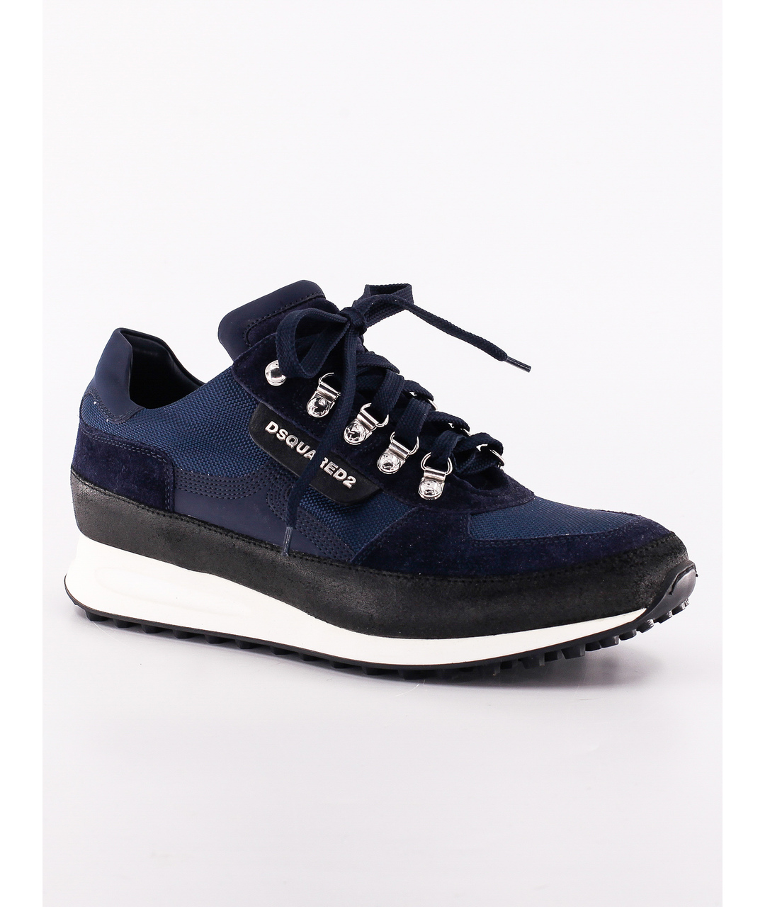 DSQUARED2 Темно-синие замшевые низкие кроссовки / кеды, фото 2
