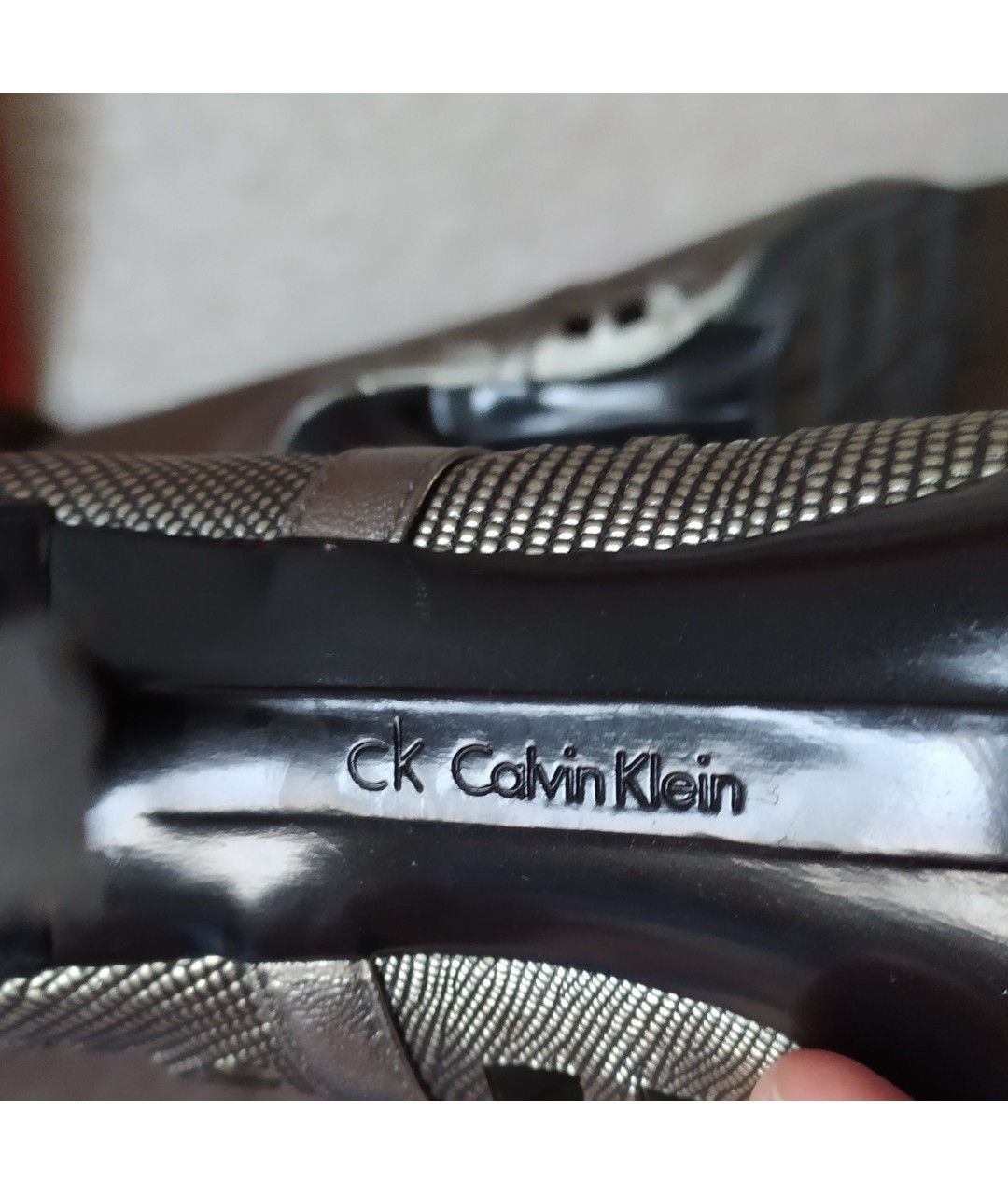CALVIN KLEIN Серебряные кожаные босоножки, фото 8