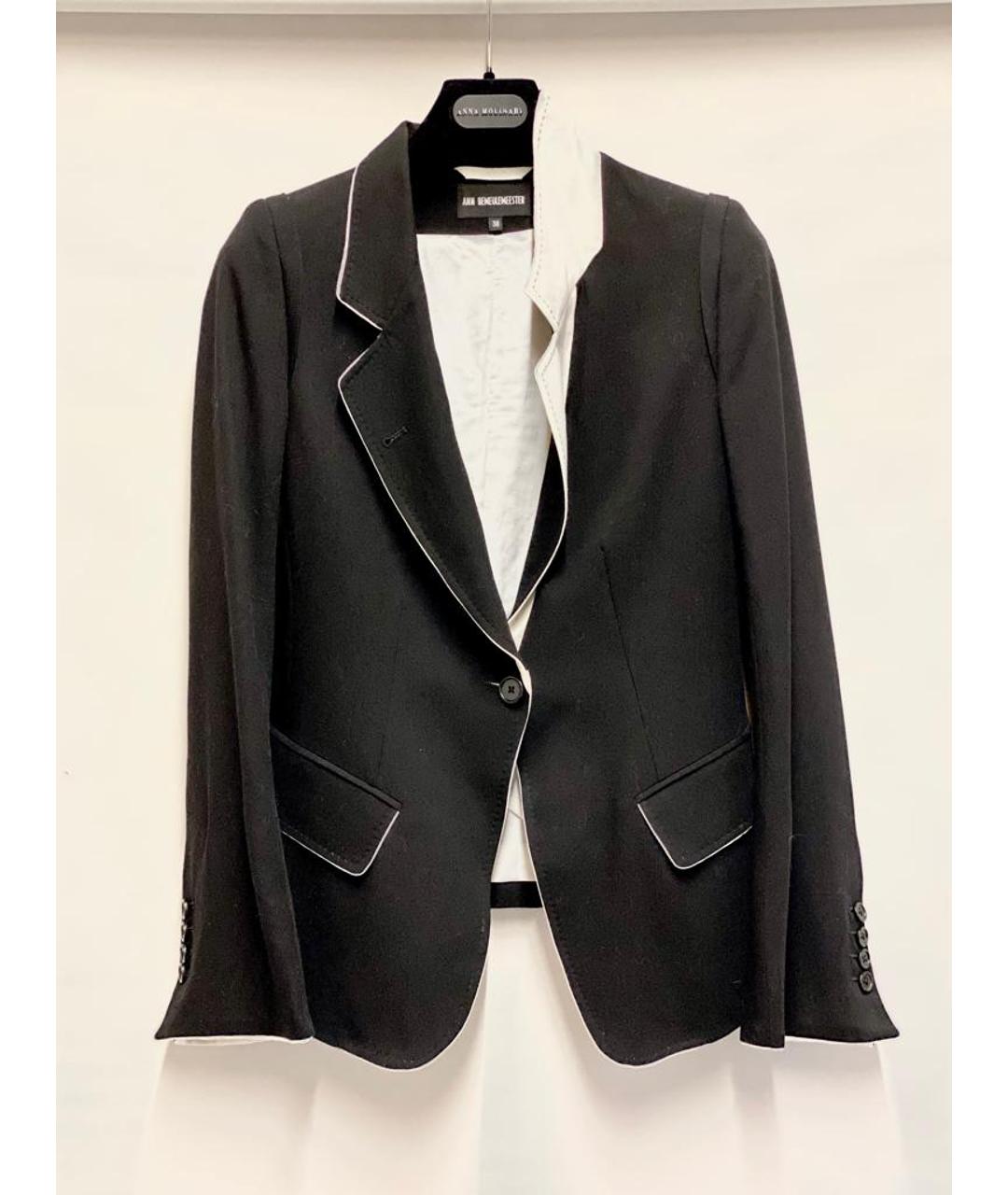 ANN DEMEULEMEESTER Черный шерстяной жакет/пиджак, фото 9