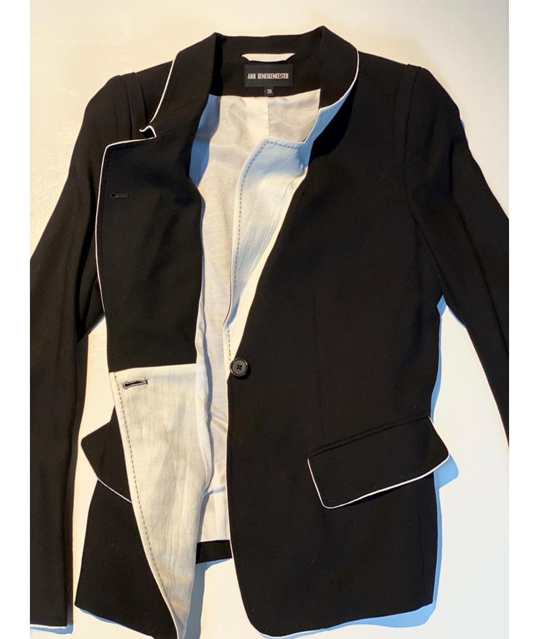 ANN DEMEULEMEESTER Черный шерстяной жакет/пиджак, фото 3