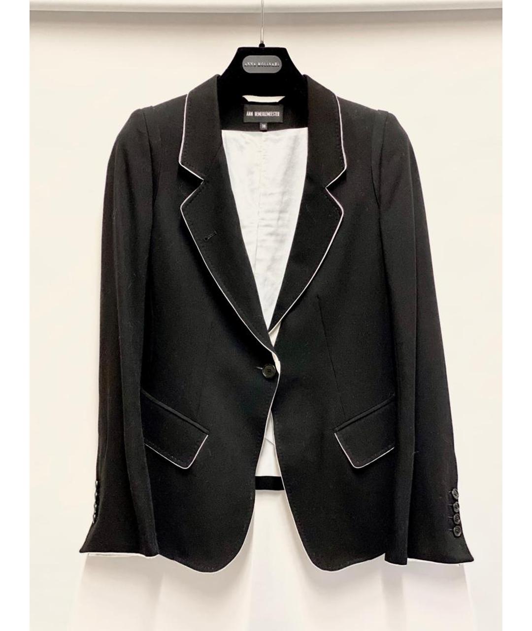 ANN DEMEULEMEESTER Черный шерстяной жакет/пиджак, фото 10