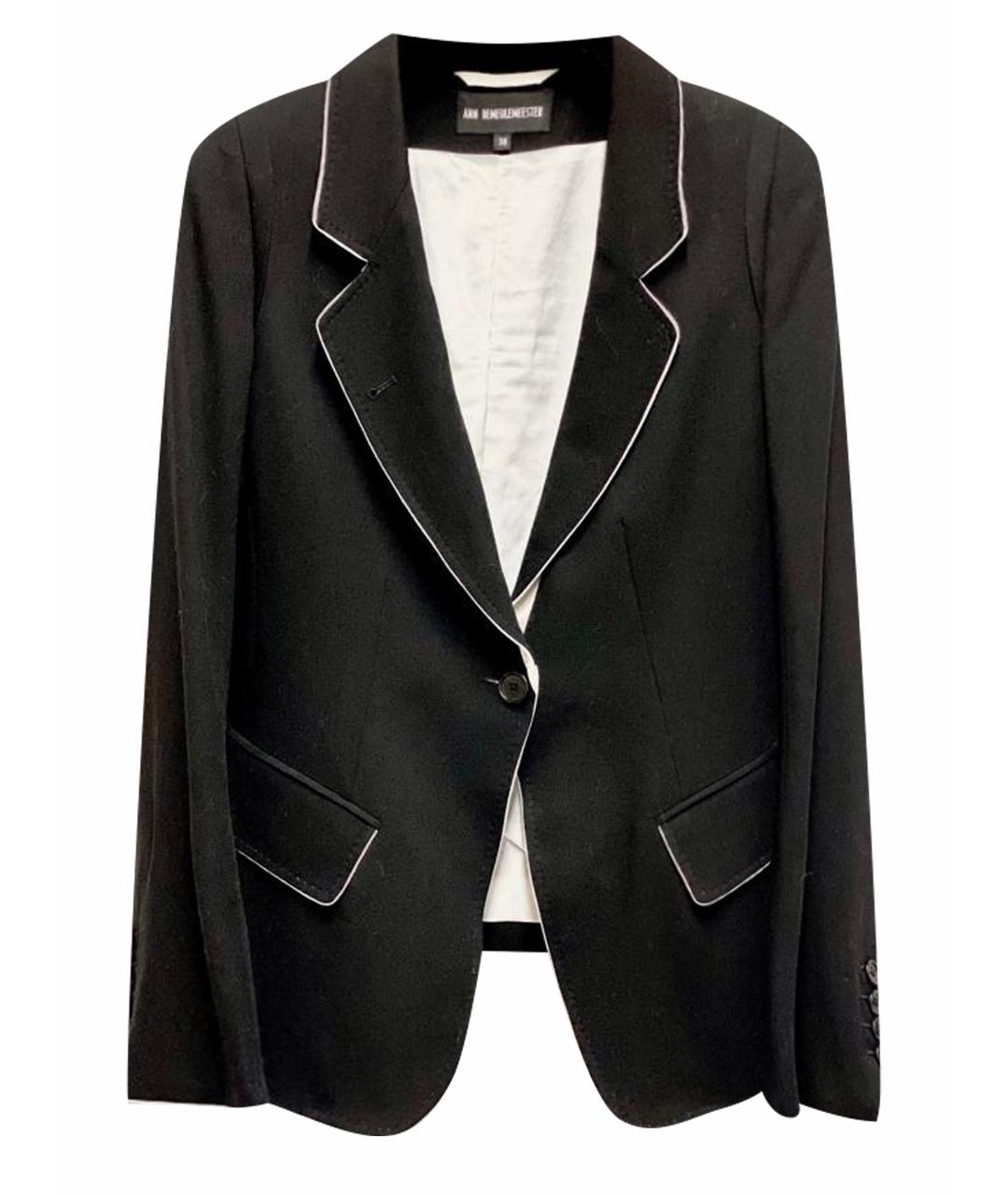 ANN DEMEULEMEESTER Черный шерстяной жакет/пиджак, фото 1