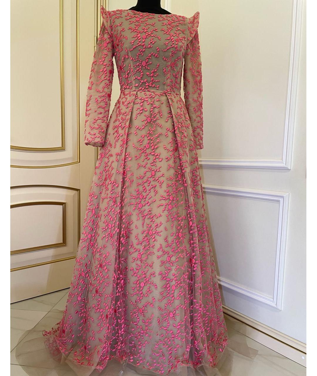 ISABEL SANCHIS Розовое полиамидовое вечернее платье, фото 6