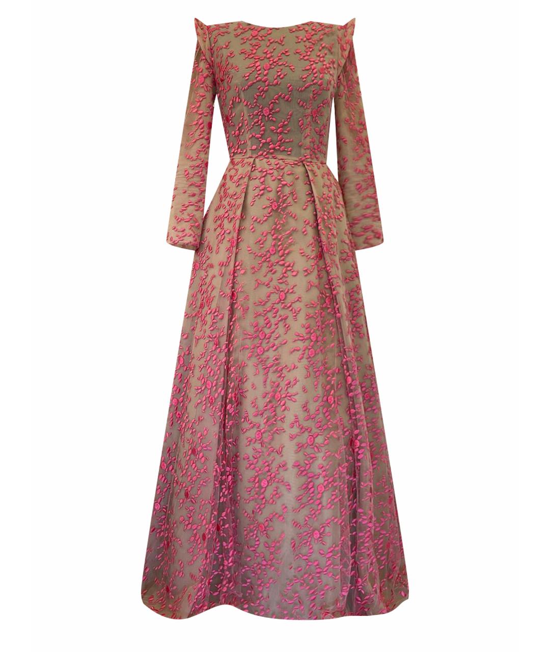 ISABEL SANCHIS Розовое полиамидовое вечернее платье, фото 1