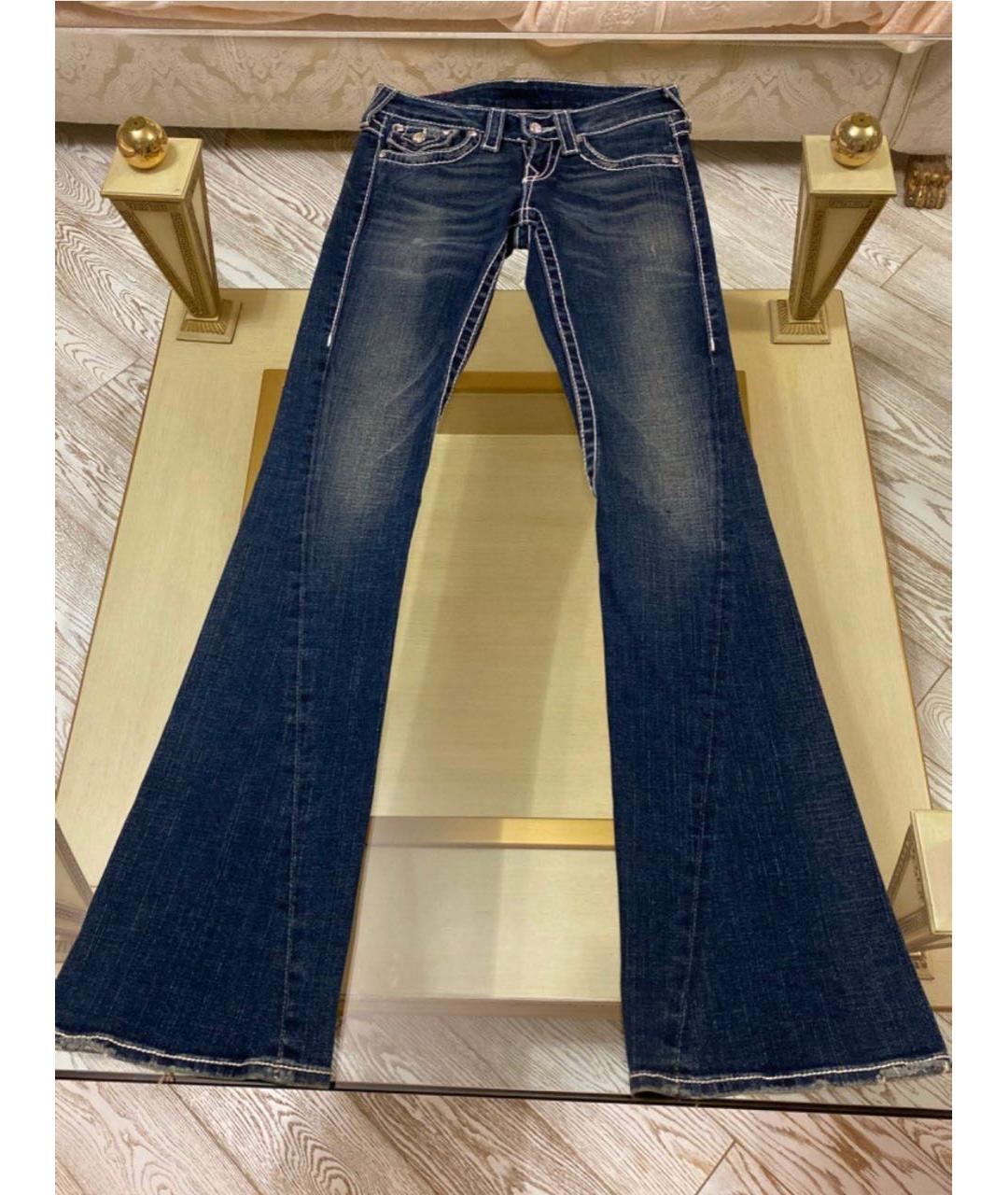 TRUE RELIGION Темно-синие хлопковые джинсы клеш, фото 6