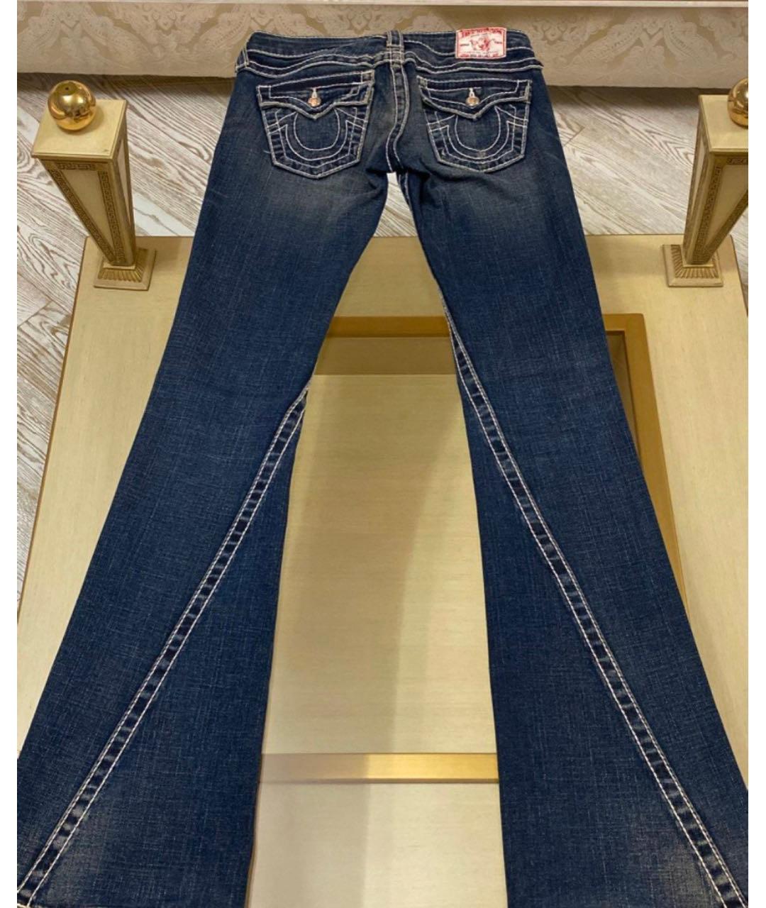 TRUE RELIGION Темно-синие хлопковые джинсы клеш, фото 2