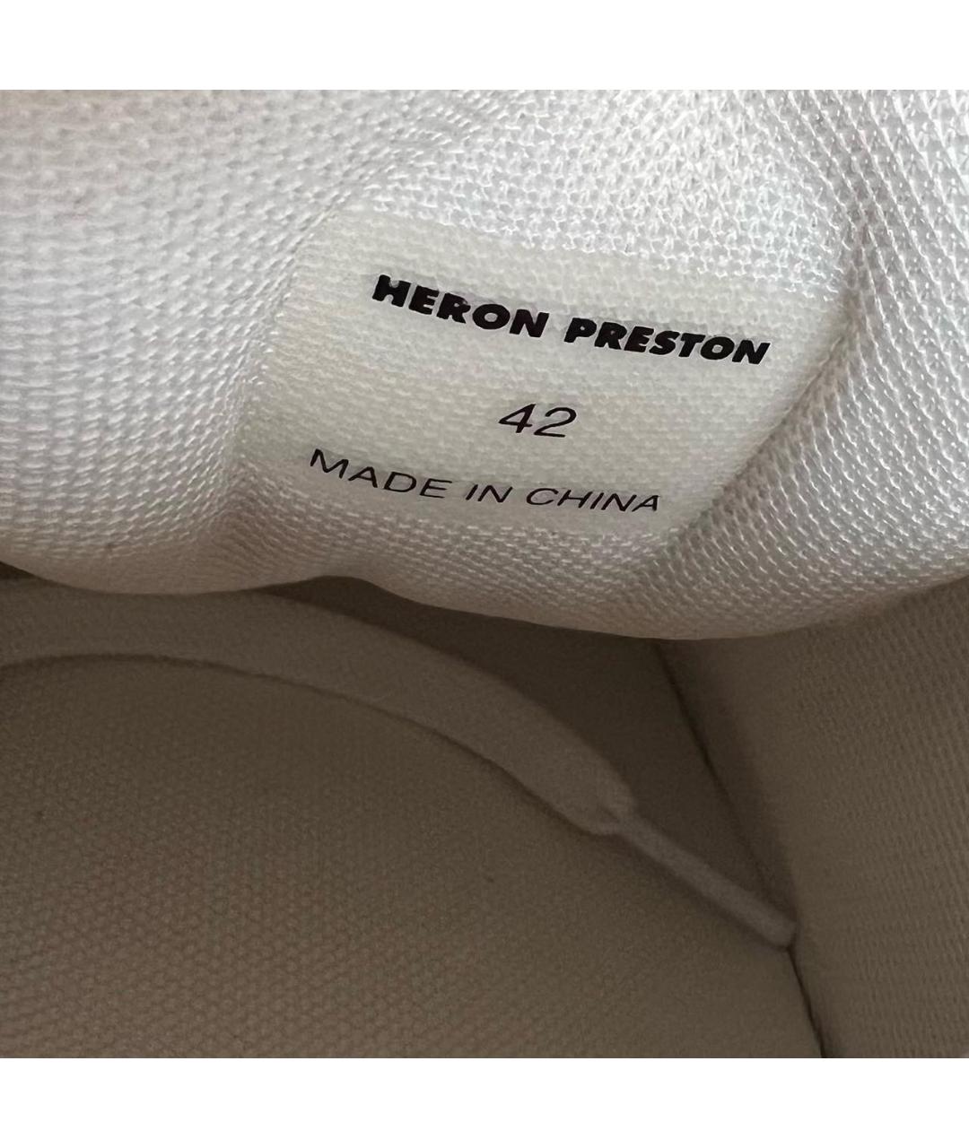 HERON PRESTON Белые кожаные низкие кроссовки / кеды, фото 8