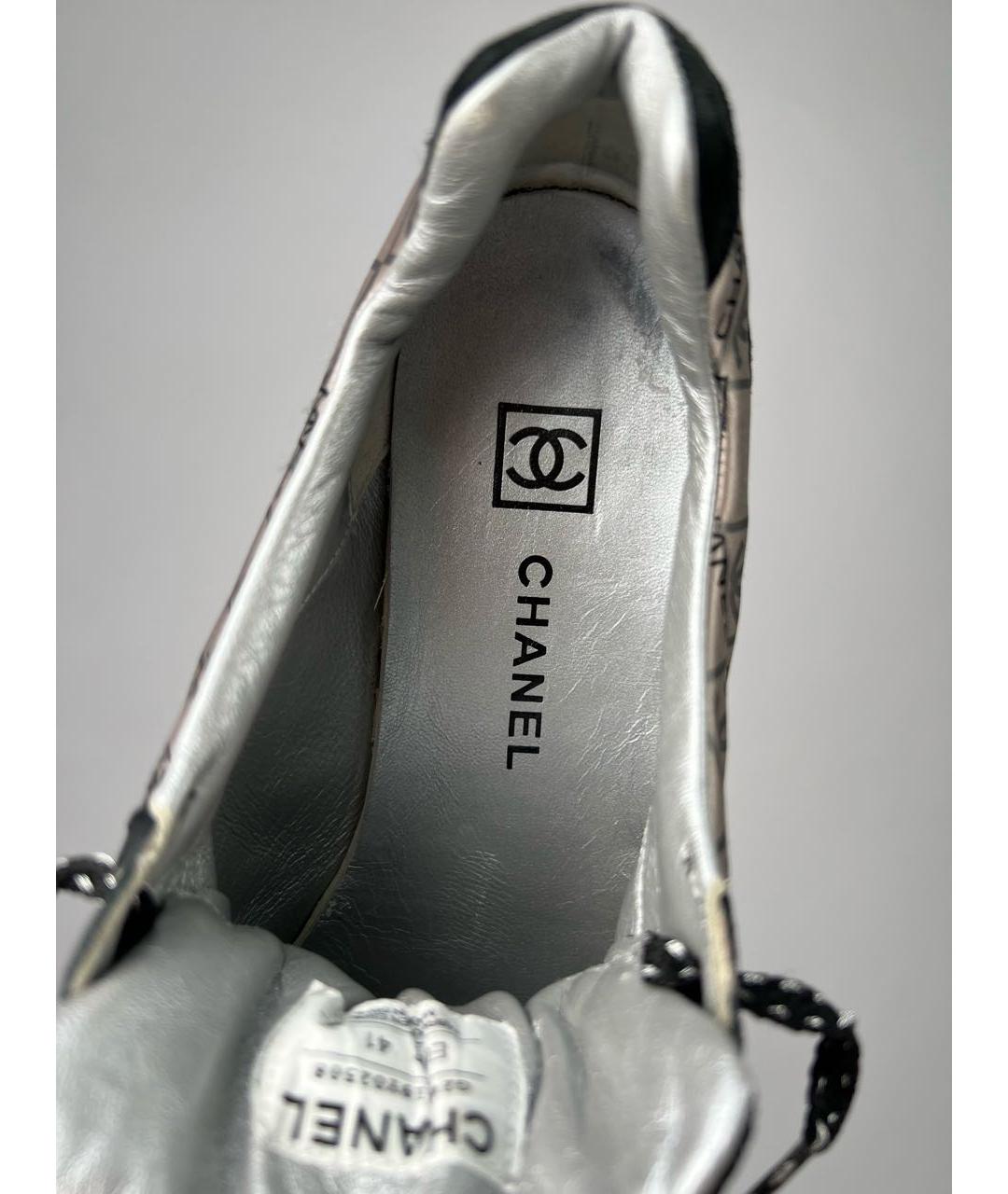 CHANEL PRE-OWNED Бежевые текстильные кроссовки, фото 3