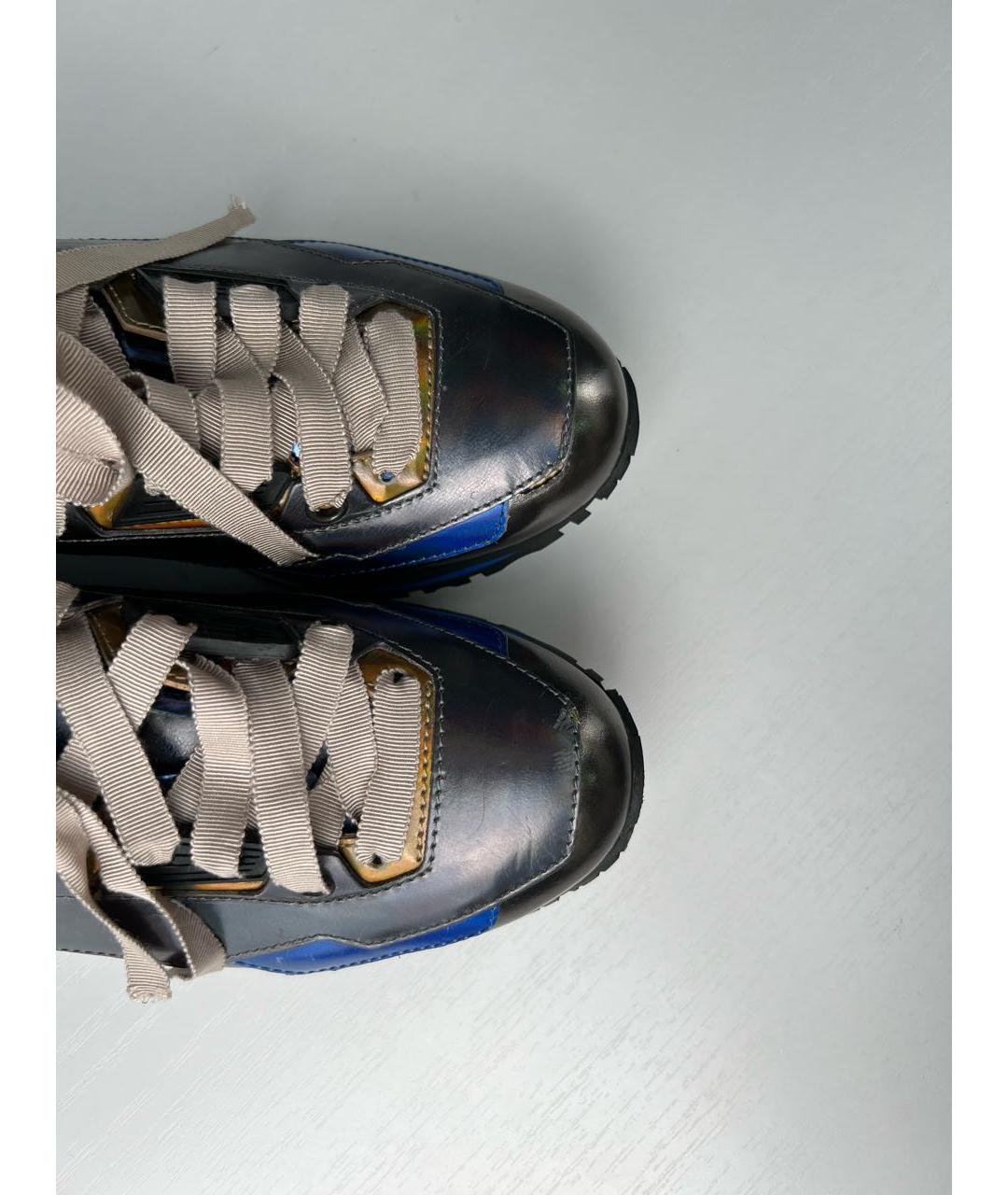 LANVIN Синие кожаные кроссовки, фото 6