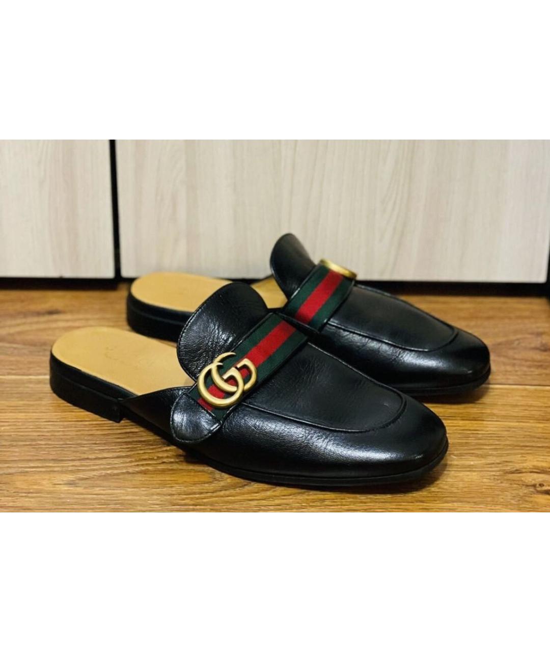 GUCCI Мульти кожаные шлепанцы, фото 5