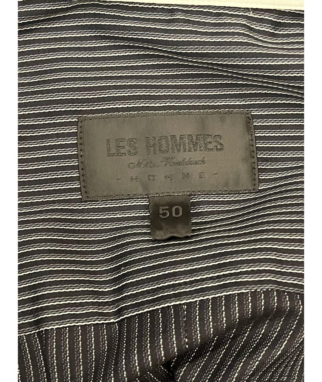 Les Hommes Антрацитовая хлопковая классическая рубашка, фото 3
