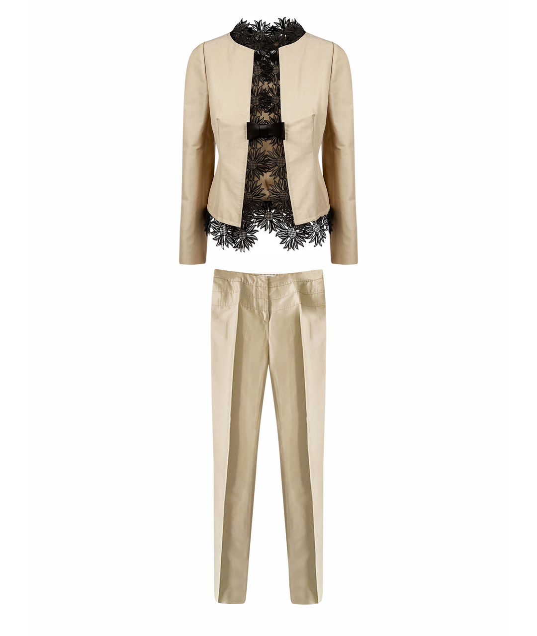 VALENTINO Бежевый хлопковый костюм с брюками, фото 1