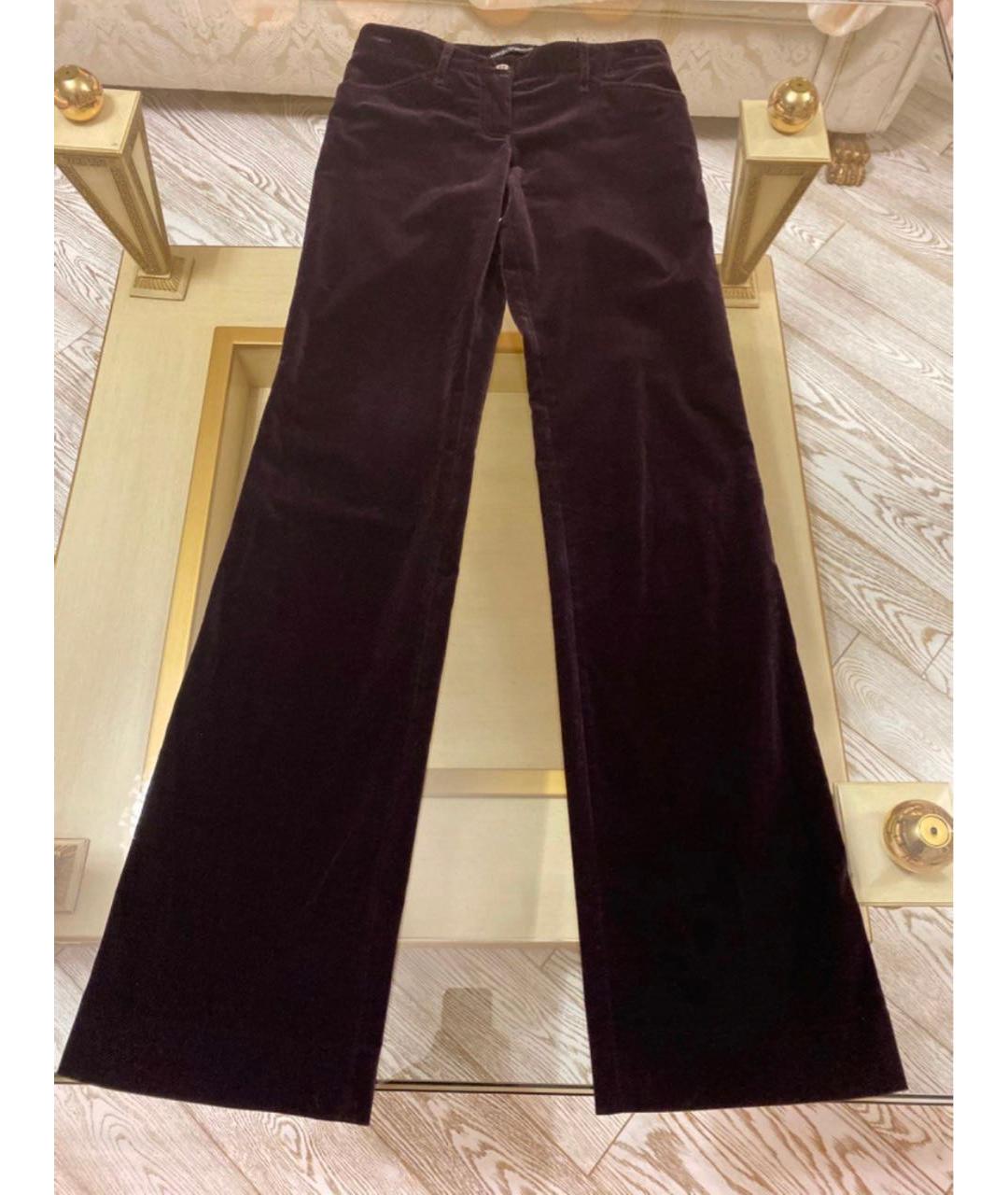 DOLCE&GABBANA Черные бархатные прямые брюки, фото 6