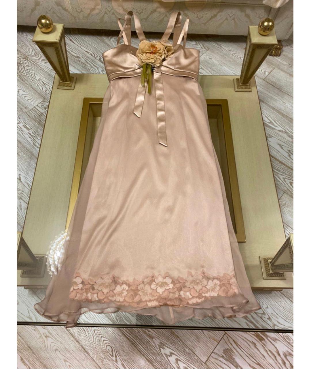 DOLCE&GABBANA Бежевое шелковое вечернее платье, фото 6