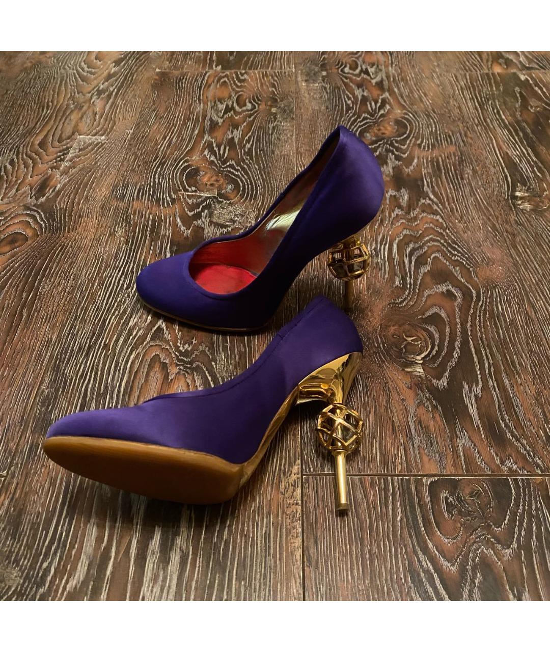 DSQUARED2 Фиолетовые текстильные туфли, фото 5
