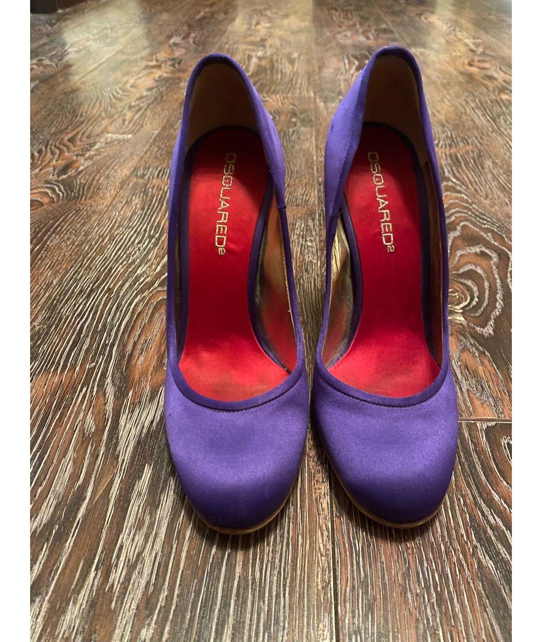 DSQUARED2 Фиолетовые текстильные туфли, фото 2