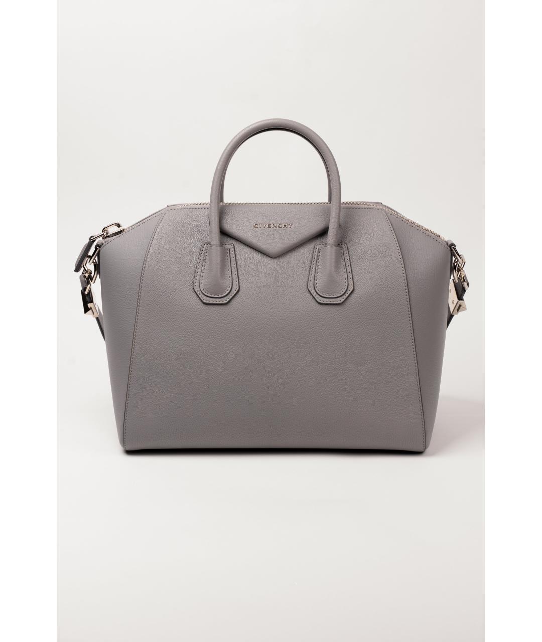 GIVENCHY Серая кожаная сумка с короткими ручками, фото 8