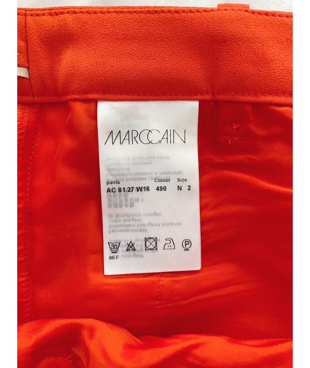 MARC CAIN Оранжевое прямые брюки, фото 3