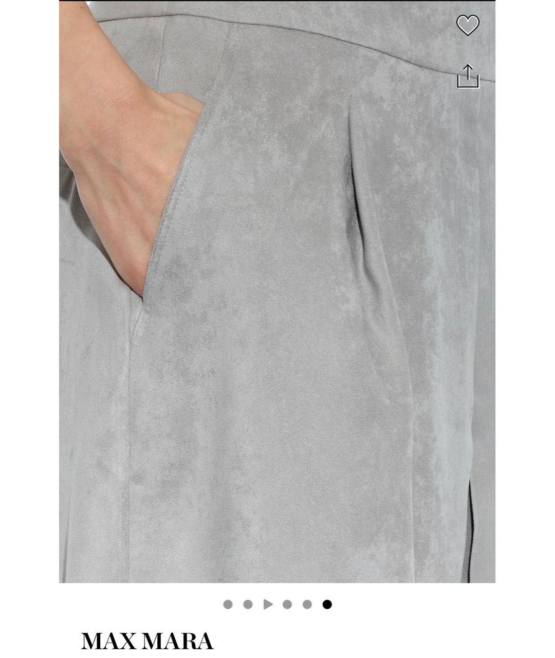 MAX MARA Серая полиэстеровая юбка макси, фото 4