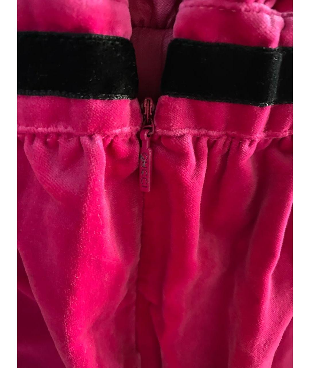 GUCCI Розовая бархатная юбка, фото 5