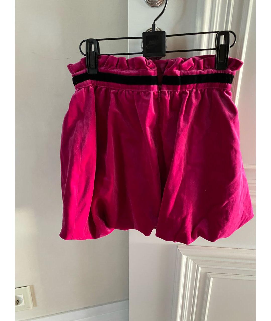 GUCCI Розовая бархатная юбка, фото 2