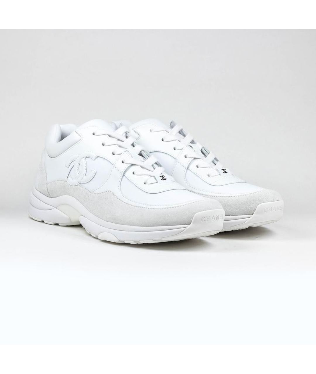 CHANEL PRE-OWNED Белые кожаные кроссовки, фото 6